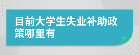 目前大學(xué)生失業(yè)補(bǔ)助政策哪里有