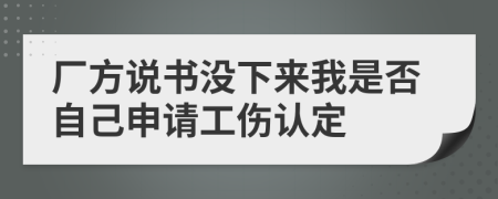 廠方說(shuō)書(shū)沒(méi)下來(lái)我是否自己申請(qǐng)工傷認(rèn)定