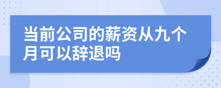 當(dāng)前公司的薪資從九個月可以辭退嗎