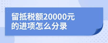 留抵稅額20000元的進(jìn)項(xiàng)怎么分錄