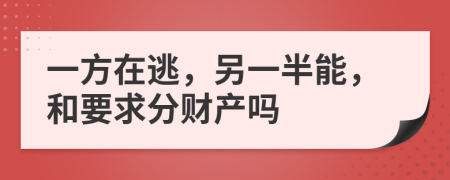 一方在逃，另一半能，和要求分財產(chǎn)嗎