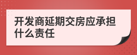 開發(fā)商延期交房應(yīng)承擔(dān)什么責(zé)任