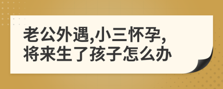 老公外遇,小三懷孕,將來生了孩子怎么辦