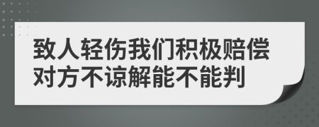 致人輕傷我們積極賠償對方不諒解能不能判