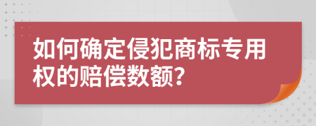 如何確定侵犯商標專用權(quán)的賠償數(shù)額？