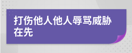 打傷他人他人辱罵威脅在先
