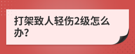 打架致人輕傷2級怎么辦？