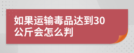 如果運輸毒品達到30公斤會怎么判