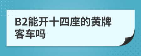 B2能開十四座的黃牌客車嗎