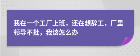 我在一個(gè)工廠上班，還在想辭工，廠里領(lǐng)導(dǎo)不批，我該怎么辦