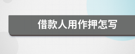 借款人用作押怎寫