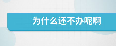 為什么還不辦呢啊