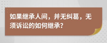 如果繼承人間，并無糾葛，無須訴訟的如何繼承？