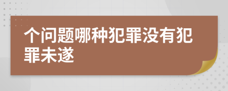個問題哪種犯罪沒有犯罪未遂