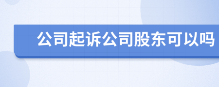 公司起訴公司股東可以嗎