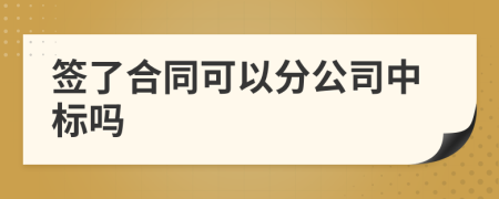 簽了合同可以分公司中標(biāo)嗎