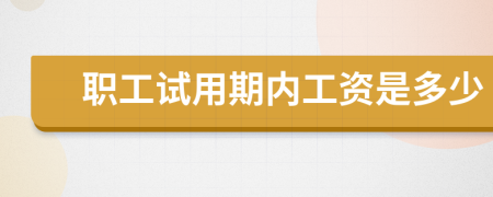 職工試用期內(nèi)工資是多少