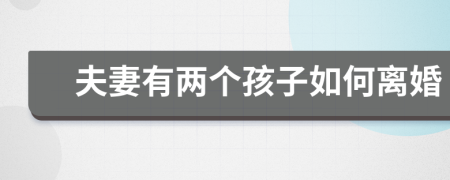 夫妻有兩個(gè)孩子如何離婚