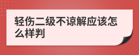 輕傷二級(jí)不諒解應(yīng)該怎么樣判