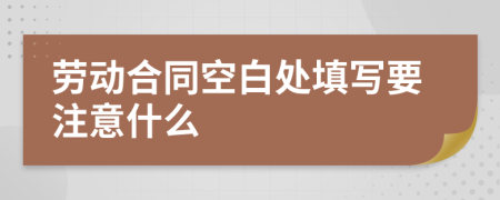 勞動(dòng)合同空白處填寫要注意什么