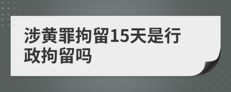 涉黃罪拘留15天是行政拘留嗎