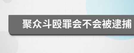 聚眾斗毆罪會(huì)不會(huì)被逮捕