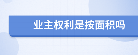 業(yè)主權(quán)利是按面積嗎