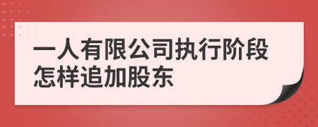 一人有限公司執(zhí)行階段怎樣追加股東