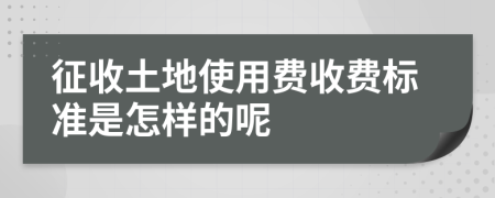 征收土地使用費收費標準是怎樣的呢