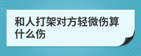 和人打架對(duì)方輕微傷算什么傷