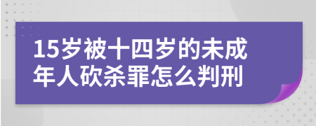 15歲被十四歲的未成年人砍殺罪怎么判刑