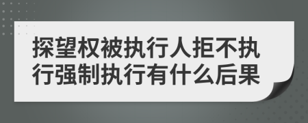 探望權(quán)被執(zhí)行人拒不執(zhí)行強(qiáng)制執(zhí)行有什么后果
