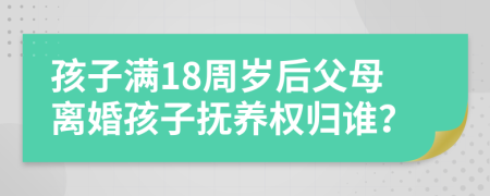 孩子滿18周歲后父母離婚孩子撫養(yǎng)權(quán)歸誰？