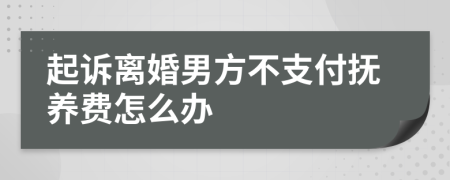 起訴離婚男方不支付撫養(yǎng)費怎么辦