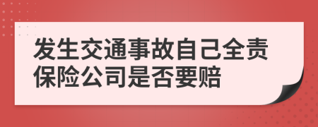 發(fā)生交通事故自己全責保險公司是否要賠