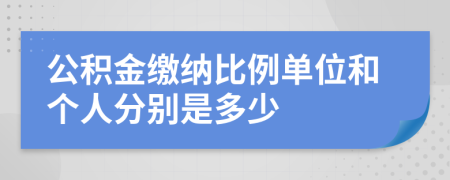 公積金繳納比例單位和個(gè)人分別是多少