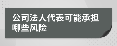 公司法人代表可能承擔(dān)哪些風(fēng)險