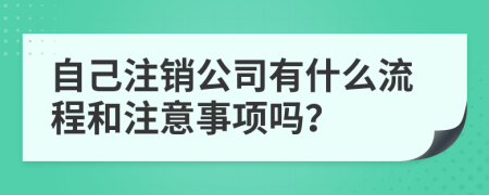 自己注銷公司有什么流程和注意事項嗎？