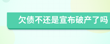 欠債不還是宣布破產(chǎn)了嗎