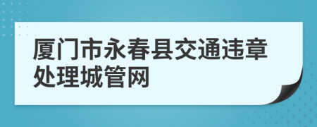 廈門市永春縣交通違章處理城管網(wǎng)