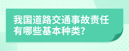 我國道路交通事故責任有哪些基本種類？