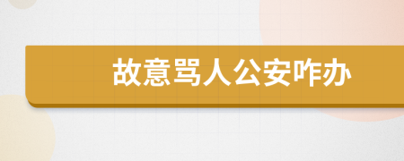 故意罵人公安咋辦
