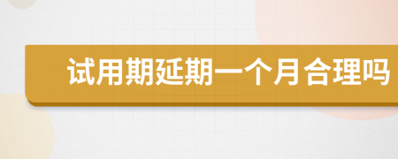 試用期延期一個(gè)月合理嗎