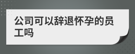 公司可以辭退懷孕的員工嗎