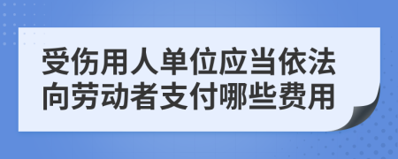 受傷用人單位應當依法向勞動者支付哪些費用