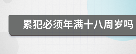 累犯必須年滿十八周歲嗎