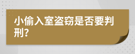 小偷入室盜竊是否要判刑？