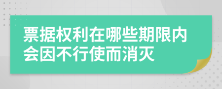 票據(jù)權(quán)利在哪些期限內(nèi)會因不行使而消滅