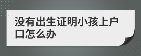 沒有出生證明小孩上戶口怎么辦