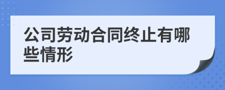 公司勞動(dòng)合同終止有哪些情形
